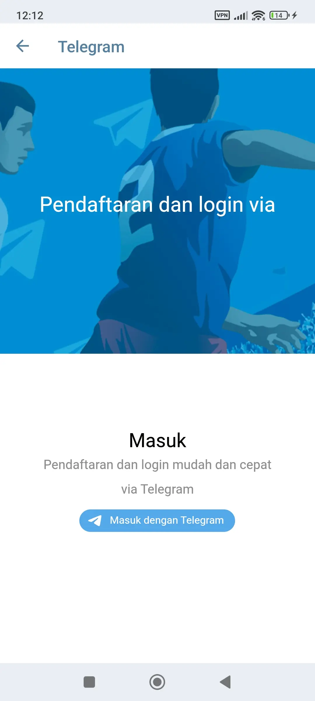 Login melalui Telegram